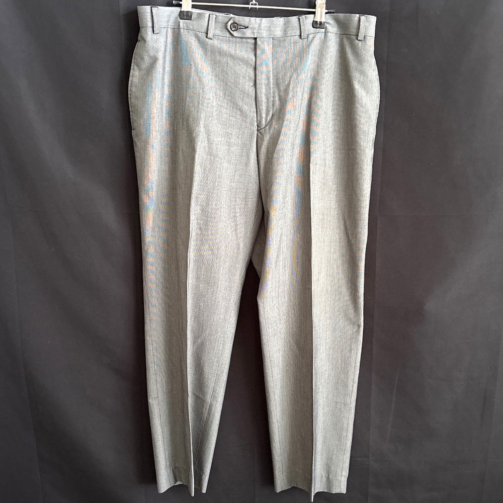 Ralph Ralph Lauren‎ Mens Gray Micro Stripe Flat Front Dress Pants 36x29 1462